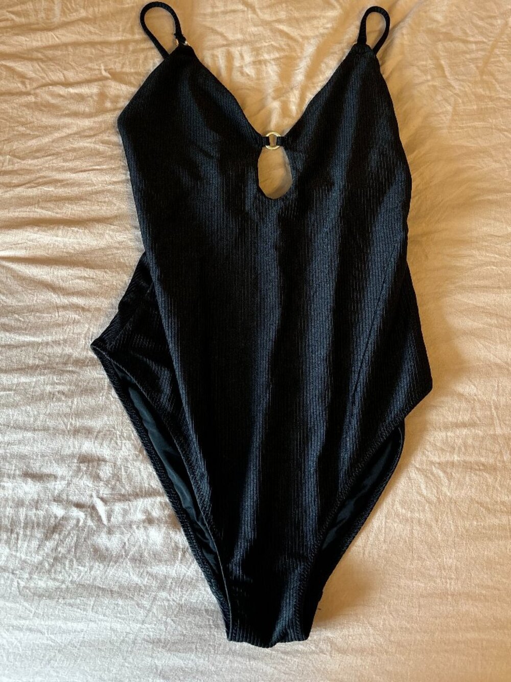 Aerie Shine Ribbed Full Coverage One Piece Swimsuit